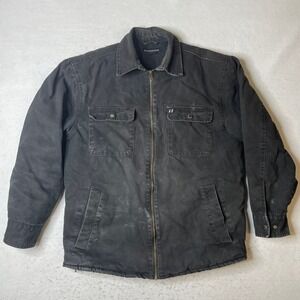 FORCEFIELD Mens Insulated Workwear Jacket Sherpa Lined Canvas M M Black